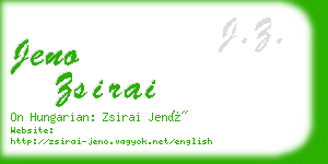 jeno zsirai business card